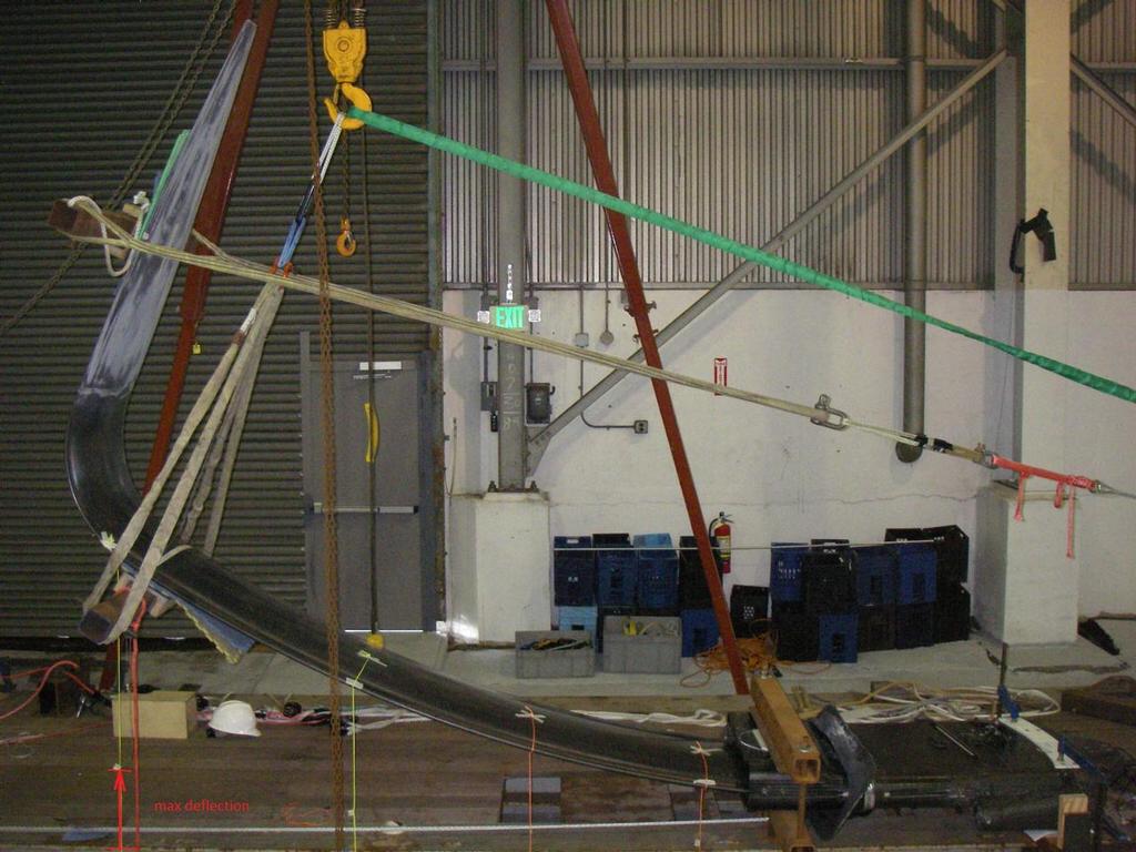 One of Oracle Team USA’s AC72 foils under max test load - prior to the 2013 America's Cup © Neil Wilkinson - OTUSA